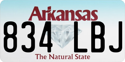 AR license plate 834LBJ