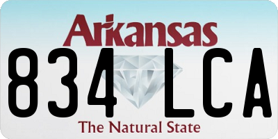 AR license plate 834LCA