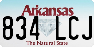 AR license plate 834LCJ