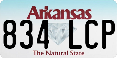 AR license plate 834LCP