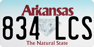 AR license plate 834LCS