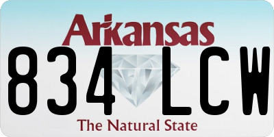 AR license plate 834LCW