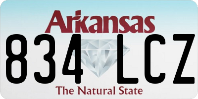 AR license plate 834LCZ
