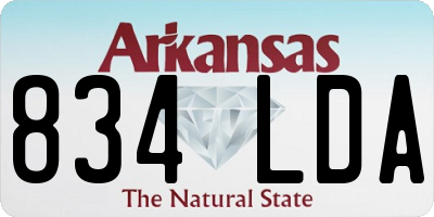 AR license plate 834LDA