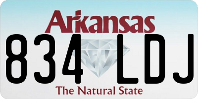 AR license plate 834LDJ