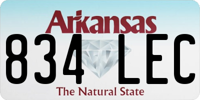 AR license plate 834LEC