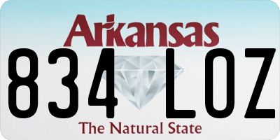 AR license plate 834LOZ