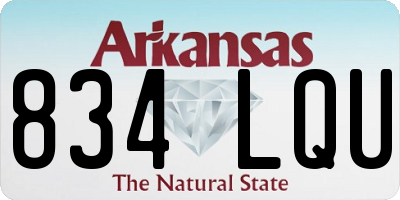 AR license plate 834LQU