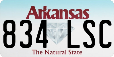 AR license plate 834LSC
