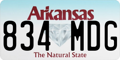 AR license plate 834MDG