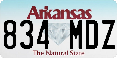 AR license plate 834MDZ