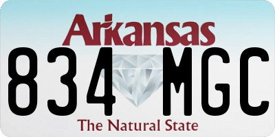 AR license plate 834MGC