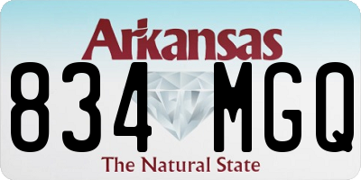 AR license plate 834MGQ