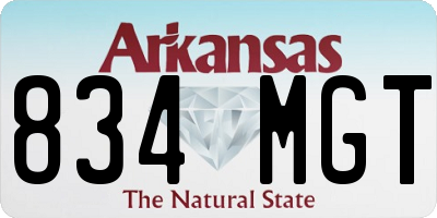 AR license plate 834MGT