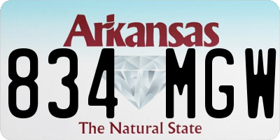 AR license plate 834MGW