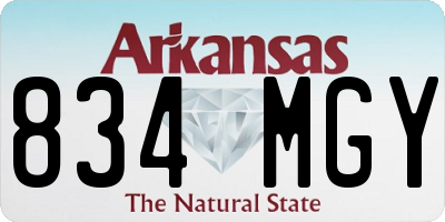 AR license plate 834MGY