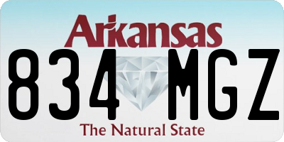 AR license plate 834MGZ