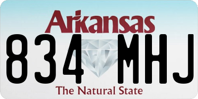 AR license plate 834MHJ