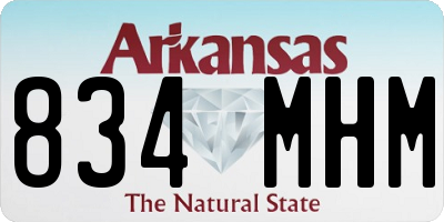 AR license plate 834MHM