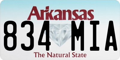 AR license plate 834MIA