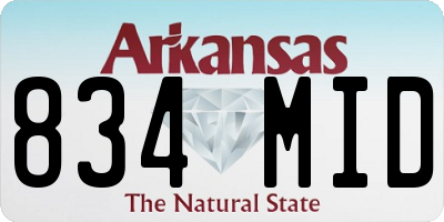 AR license plate 834MID