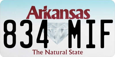 AR license plate 834MIF