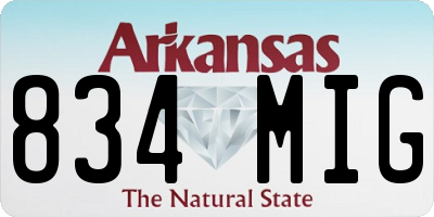 AR license plate 834MIG