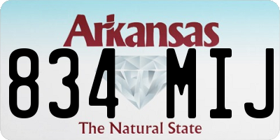 AR license plate 834MIJ