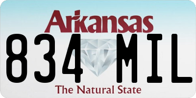 AR license plate 834MIL