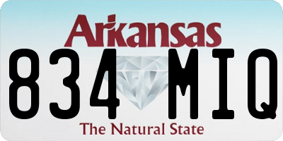 AR license plate 834MIQ