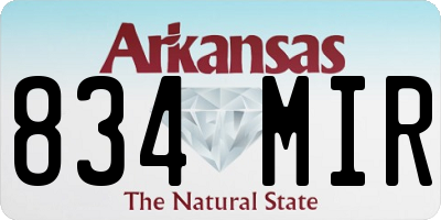 AR license plate 834MIR