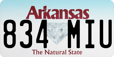 AR license plate 834MIU
