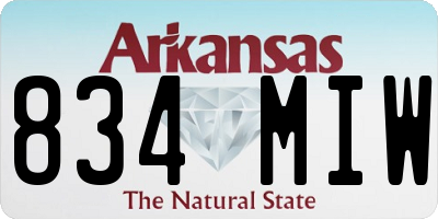 AR license plate 834MIW