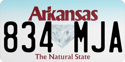 AR license plate 834MJA