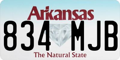 AR license plate 834MJB