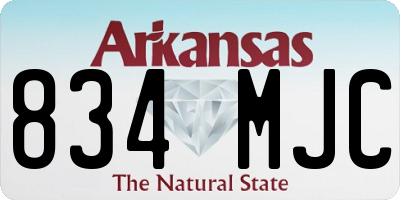 AR license plate 834MJC