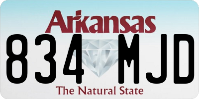 AR license plate 834MJD