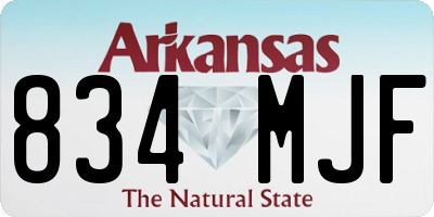 AR license plate 834MJF