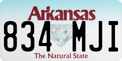 AR license plate 834MJI