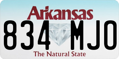 AR license plate 834MJO