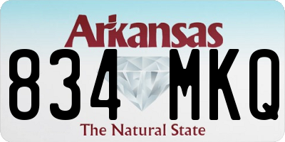 AR license plate 834MKQ