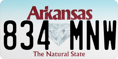 AR license plate 834MNW