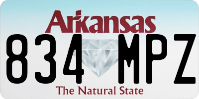 AR license plate 834MPZ