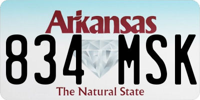 AR license plate 834MSK