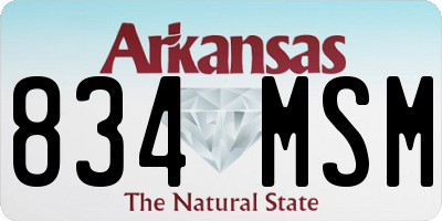 AR license plate 834MSM