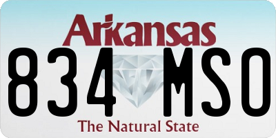 AR license plate 834MSO