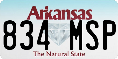 AR license plate 834MSP