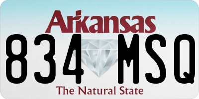 AR license plate 834MSQ