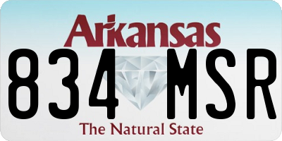AR license plate 834MSR