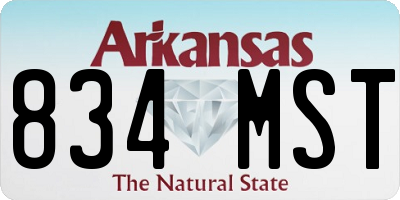 AR license plate 834MST
